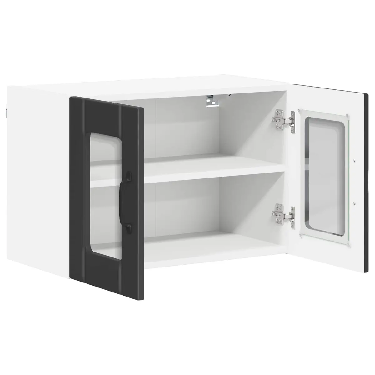 Wall Cabinet Black Engineered Wood Kitchen Storage Unit 60x31x40cm