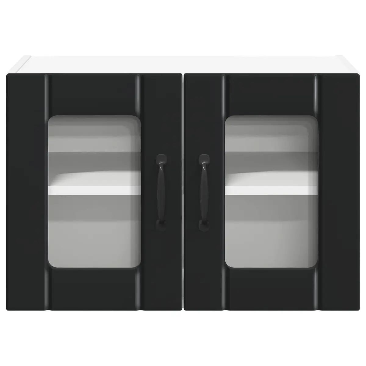 Wall Cabinet Black Engineered Wood Kitchen Storage Unit 60x31x40cm