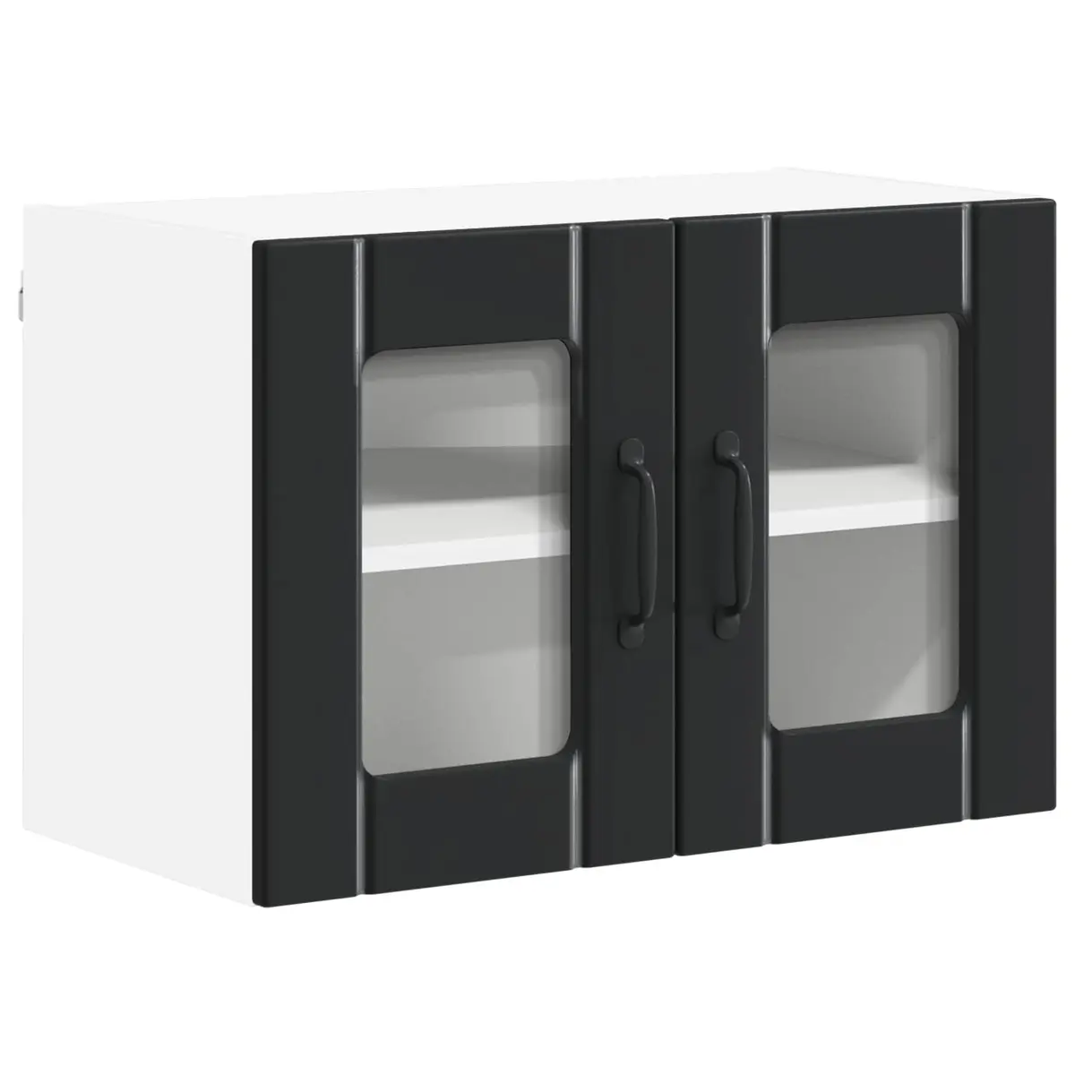 Wall Glass Cabinet Black Kitchen Storage Unit 60 x 31 x 40 cm Modern Design