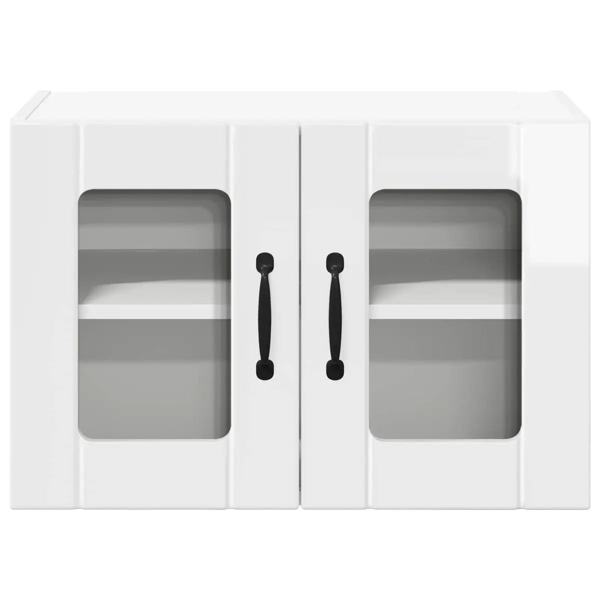 Wall Glass Cabinet High Gloss White Engineered Wood Kitchen Storage Cupboard 60 x 31 x 40 cm