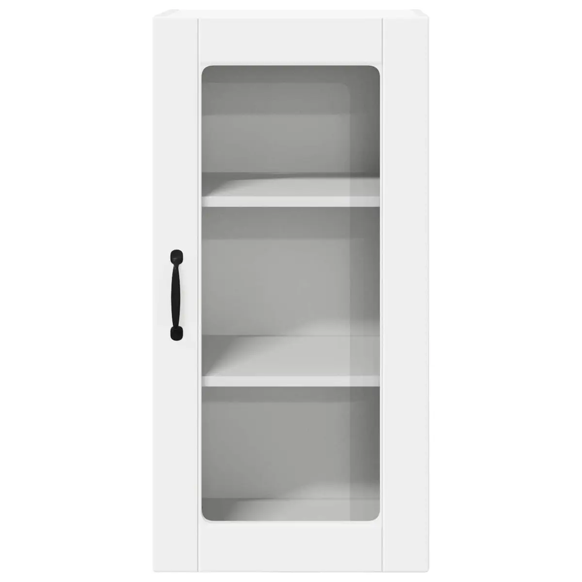 Wall Glass Cabinet White Kitchen Storage Unit 40 x 31 x 80 cm Modern Furniture