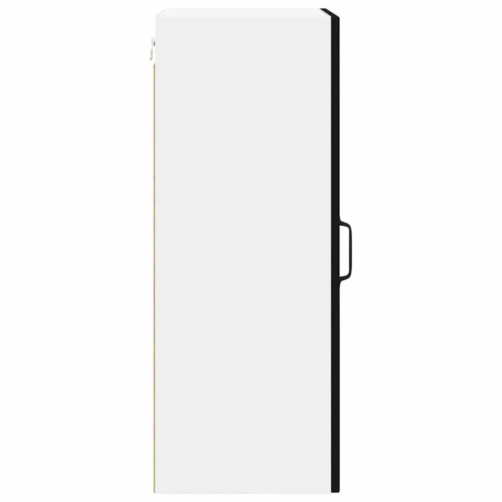Wall Glass Cabinet Black Engineered Wood 40 x 31 x 80 cm Modern Kitchen Storage