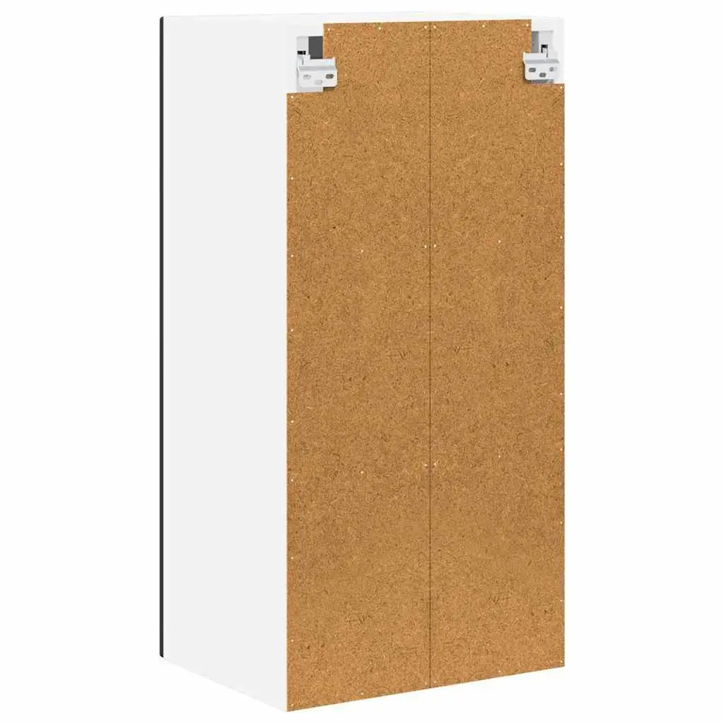 Wall Glass Cabinet Black Engineered Wood 40 x 31 x 80 cm Modern Kitchen Storage