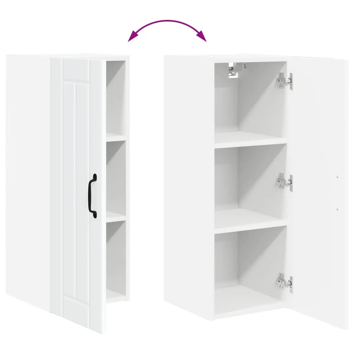 Wall Cabinet Kitchen Storage Unit White 30 x 31 x 80 cm Engineered Wood