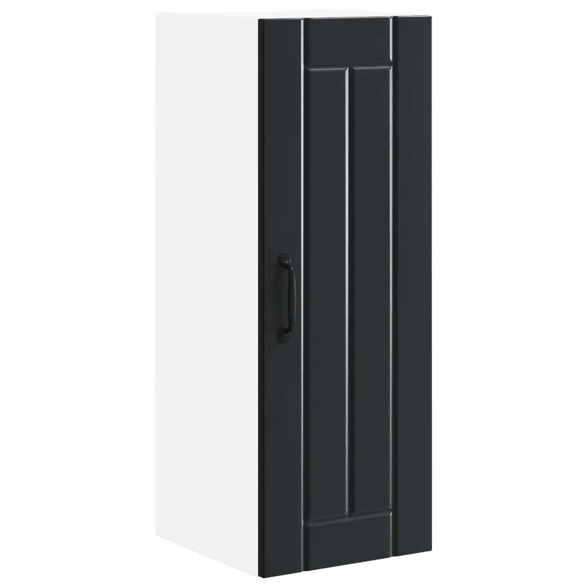 Kitchen Storage Cabinet Wall Mounted Black Engineered Wood Rectangular 30 x 31 x 80 cm