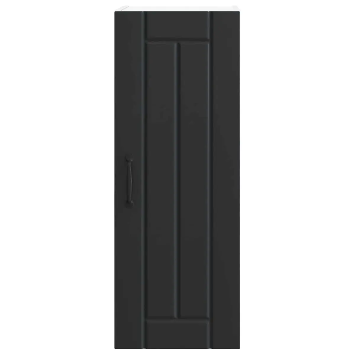 Kitchen Storage Cabinet Wall Mounted Black Engineered Wood Rectangular 30 x 31 x 80 cm