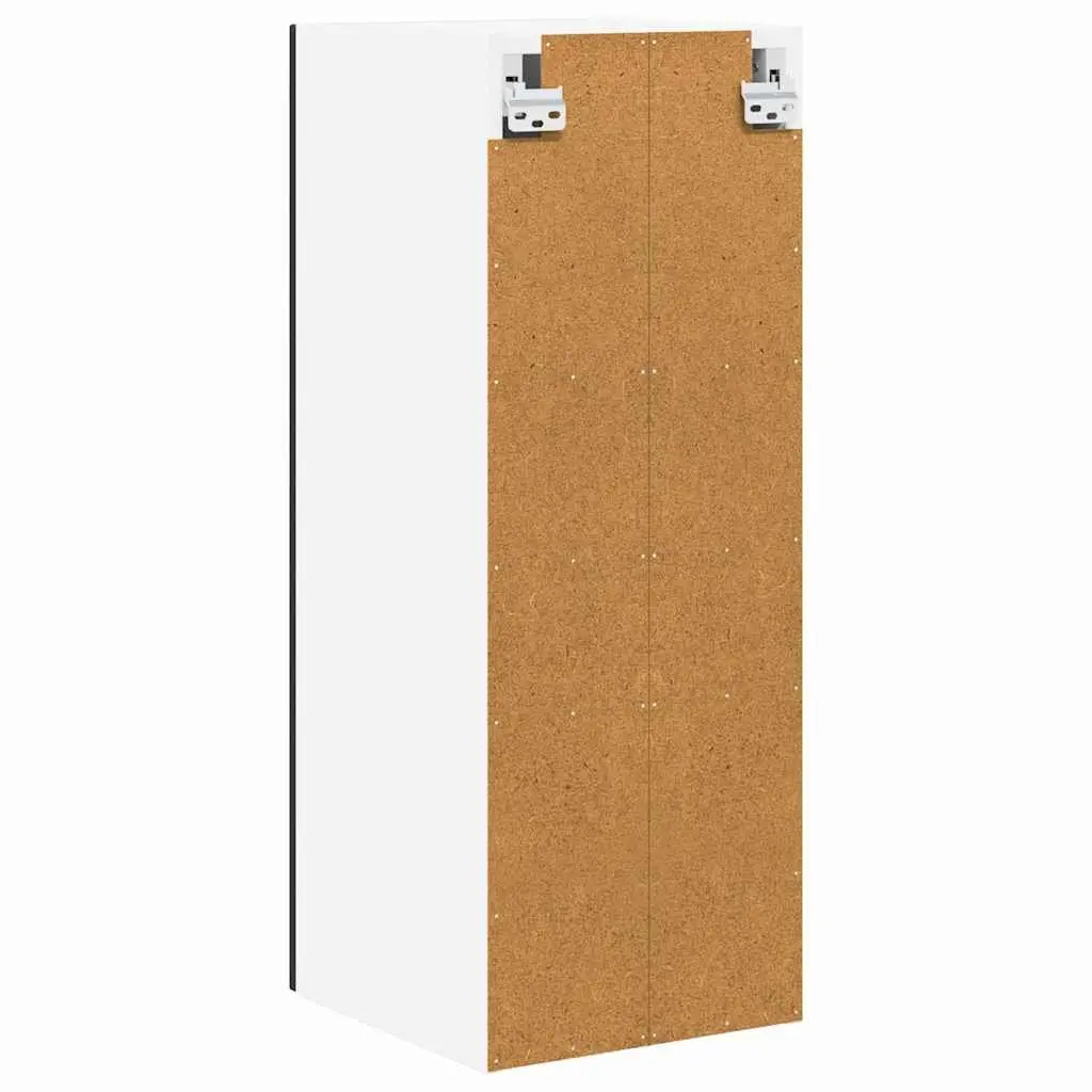 Kitchen Storage Cabinet Wall Mounted Black Engineered Wood Rectangular 30 x 31 x 80 cm