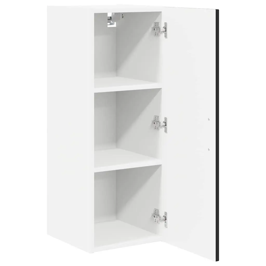 Black Wall-Mounted Kitchen Storage Cabinet Set Engineered Wood 30 x 31 x 80 cm 2 Pieces