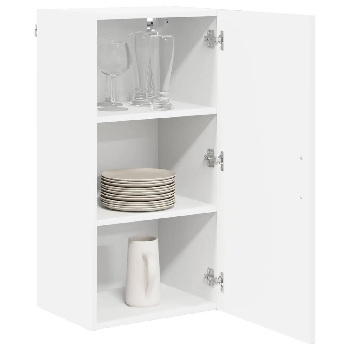 White Wall Cabinet Kitchen Storage Engineered Wood Dishwasher Panel 40x31x80cm