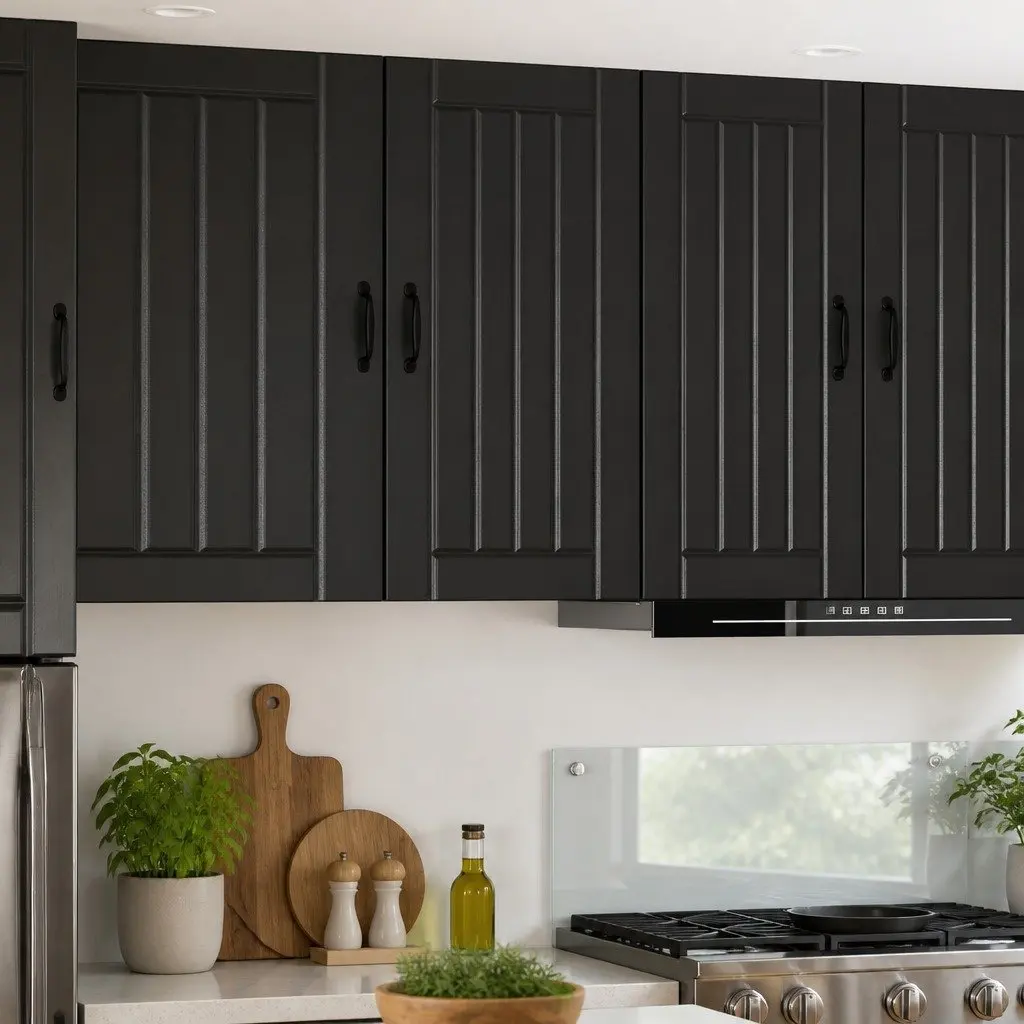 Wall Cabinet Engineered Wood Black Kitchen Storage Unit 40x31x80cm Dishwasher