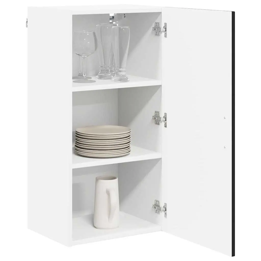 Wall Cabinet Engineered Wood Black Kitchen Storage Unit 40x31x80cm Dishwasher