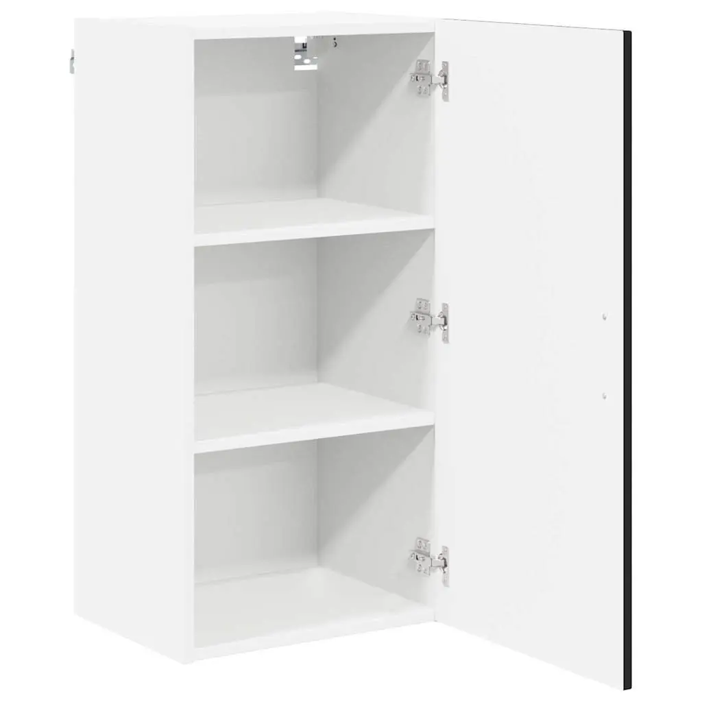 Wall Cabinet Engineered Wood Black Kitchen Storage Unit 40x31x80cm Dishwasher