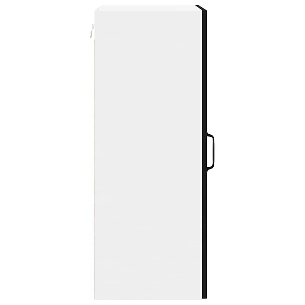 Wall Cabinet Engineered Wood Black Kitchen Storage Unit 40x31x80cm Dishwasher