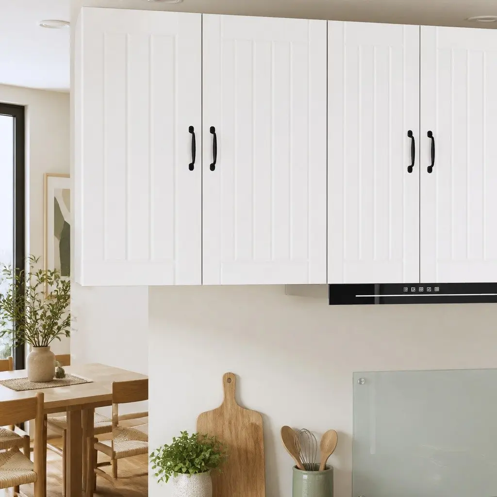 White Engineered Wood Wall Cabinet Kitchen Storage Unit 50 x 31 x 80 cm Modern