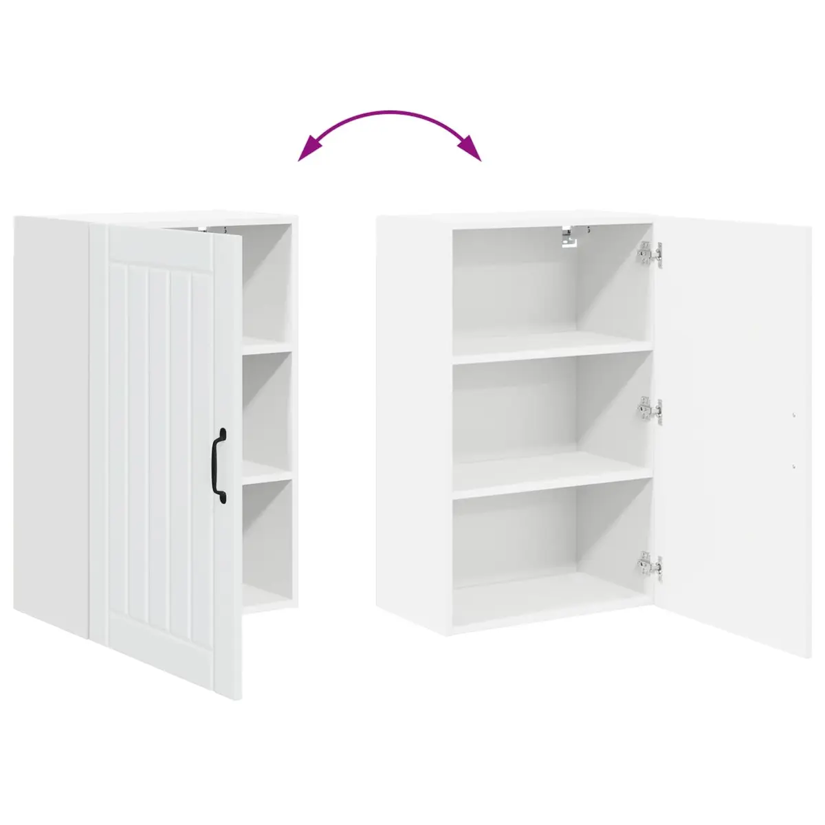 White Engineered Wood Wall Cabinet Kitchen Storage Unit 50 x 31 x 80 cm Modern