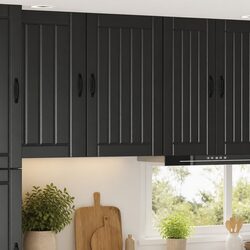 Wall Cabinet Kitchen Storage Dishwasher Panel Black Engineered Wood Furniture
