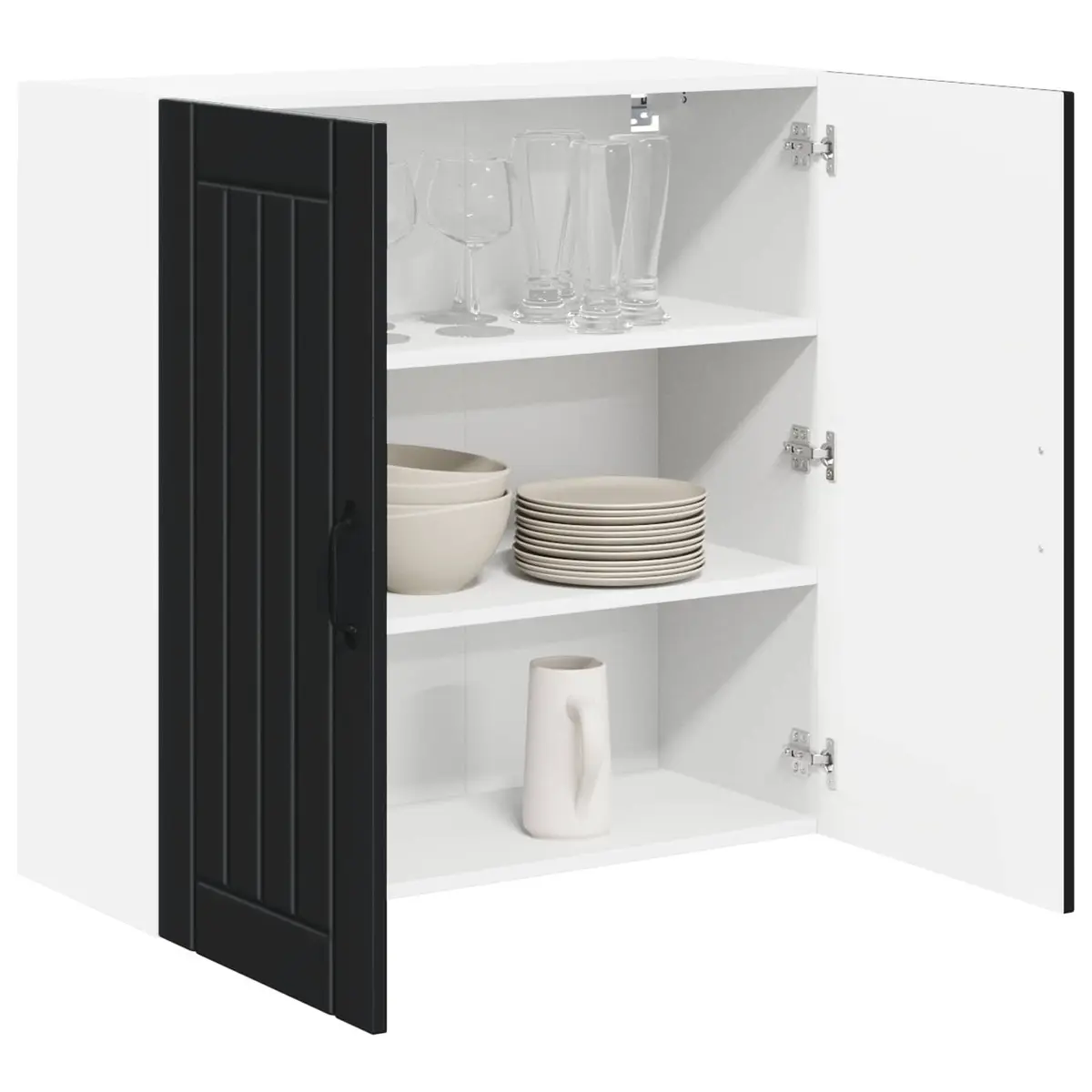 Wall Cabinet Engineered Wood Black 80x31x80cm