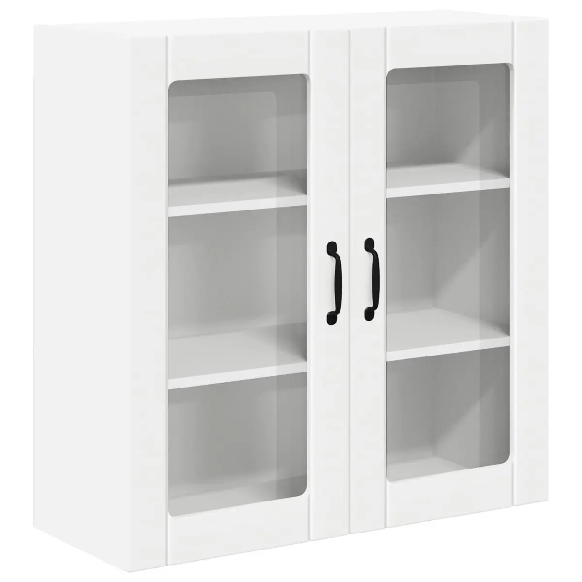 Wall Glass Cabinet White 80x31x80cm Engineered Wood Kitchen Storage Unit