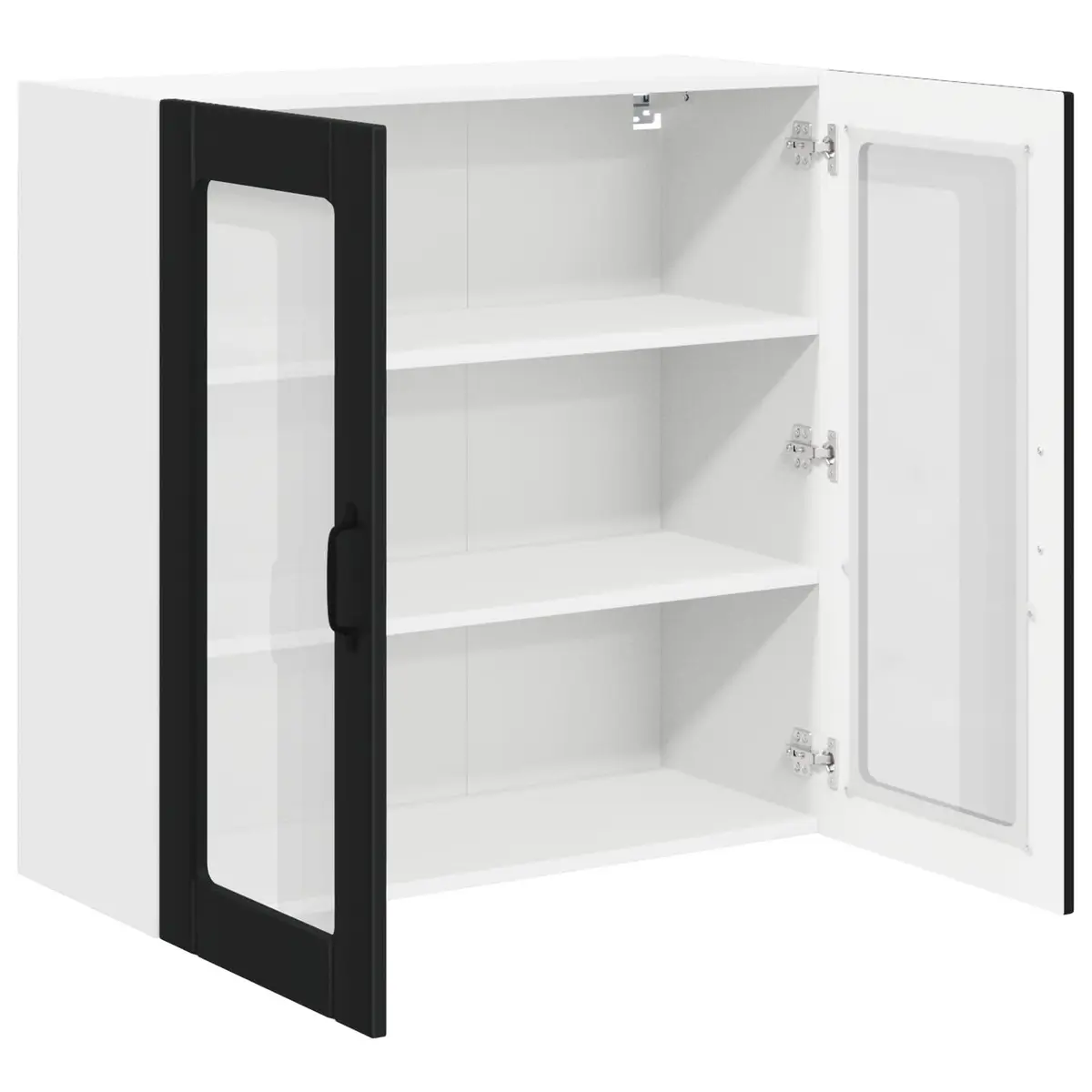 Wall Glass Cabinet Black Engineered Wood 80x31x80cm