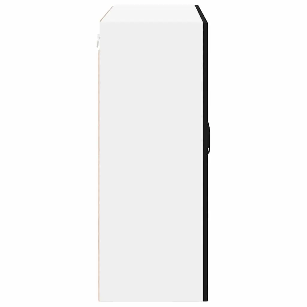 Wall Glass Cabinet Black Engineered Wood 80x31x80cm