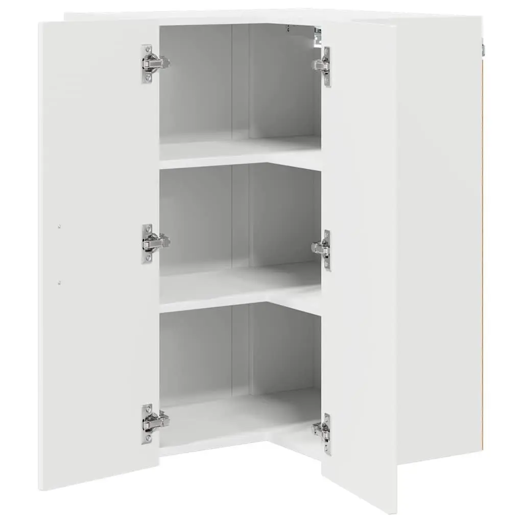 Corner Cabinet White Engineered Wood Kitchen Storage 57x57x80cm