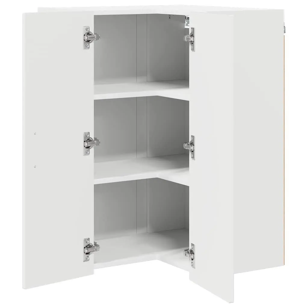 Wall Corner Cabinet High Gloss White Modern Kitchen Storage Unit 57x57x80 cm