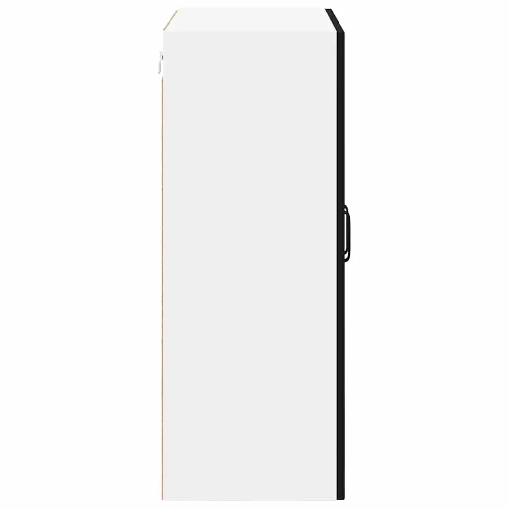 Wall Glass Cabinet Modern Black Engineered Wood 60 x 31 x 80 cm