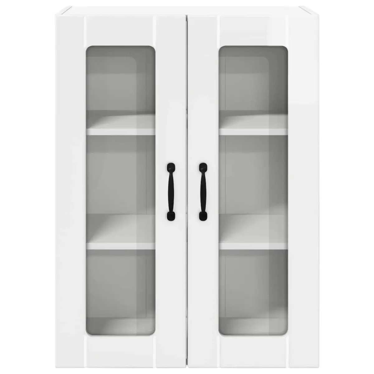 Wall Glass Cabinet High Gloss White Kitchen Cupboard 60x31x80cm