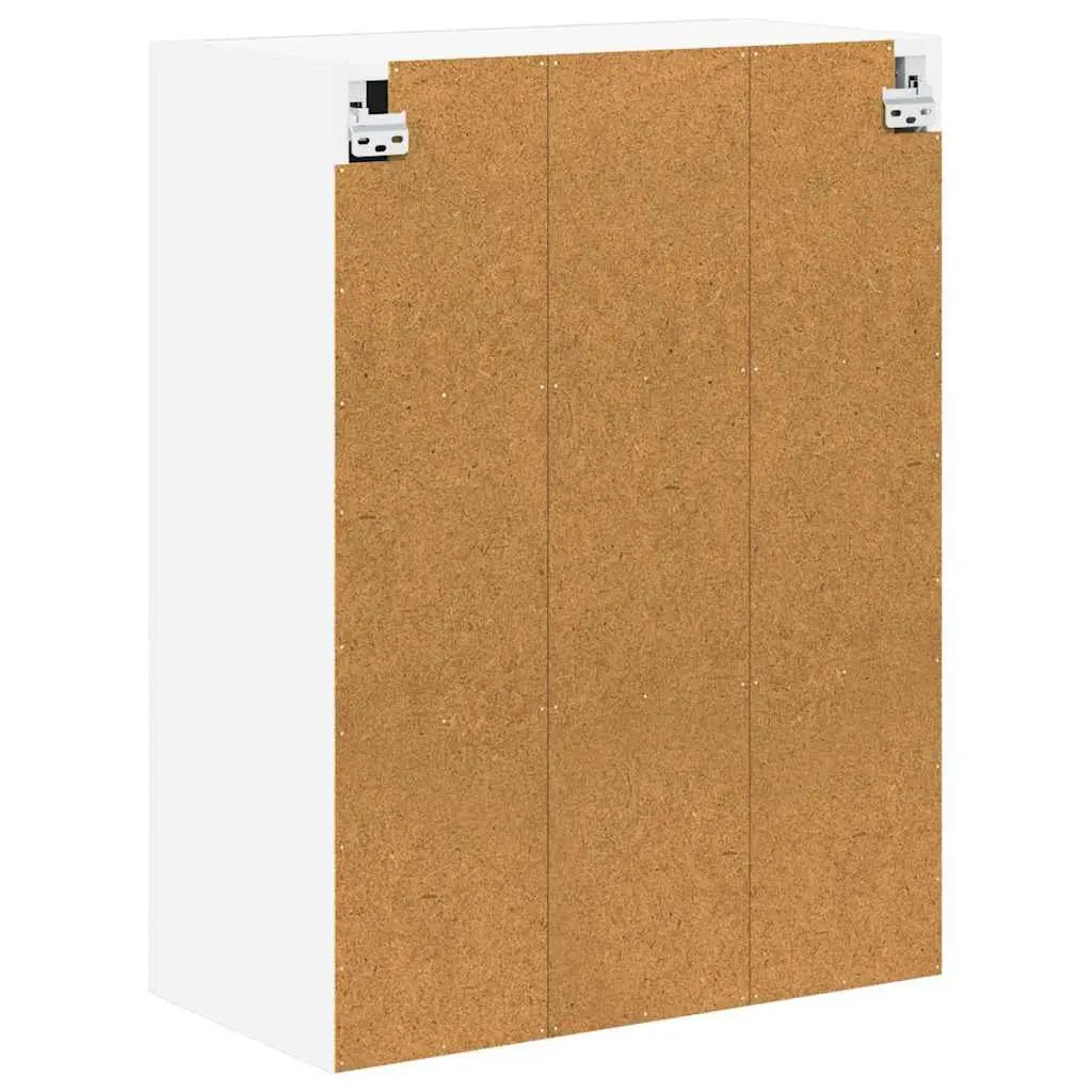 Wall Glass Cabinet High Gloss White Kitchen Cupboard 60x31x80cm