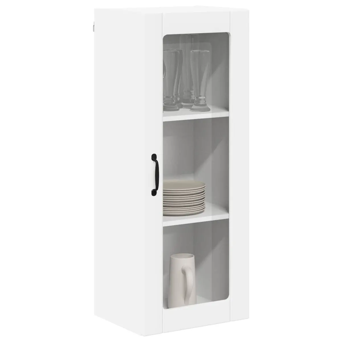 Wall Glass Cabinet White Engineered Wood 40 x 31 x 100 cm