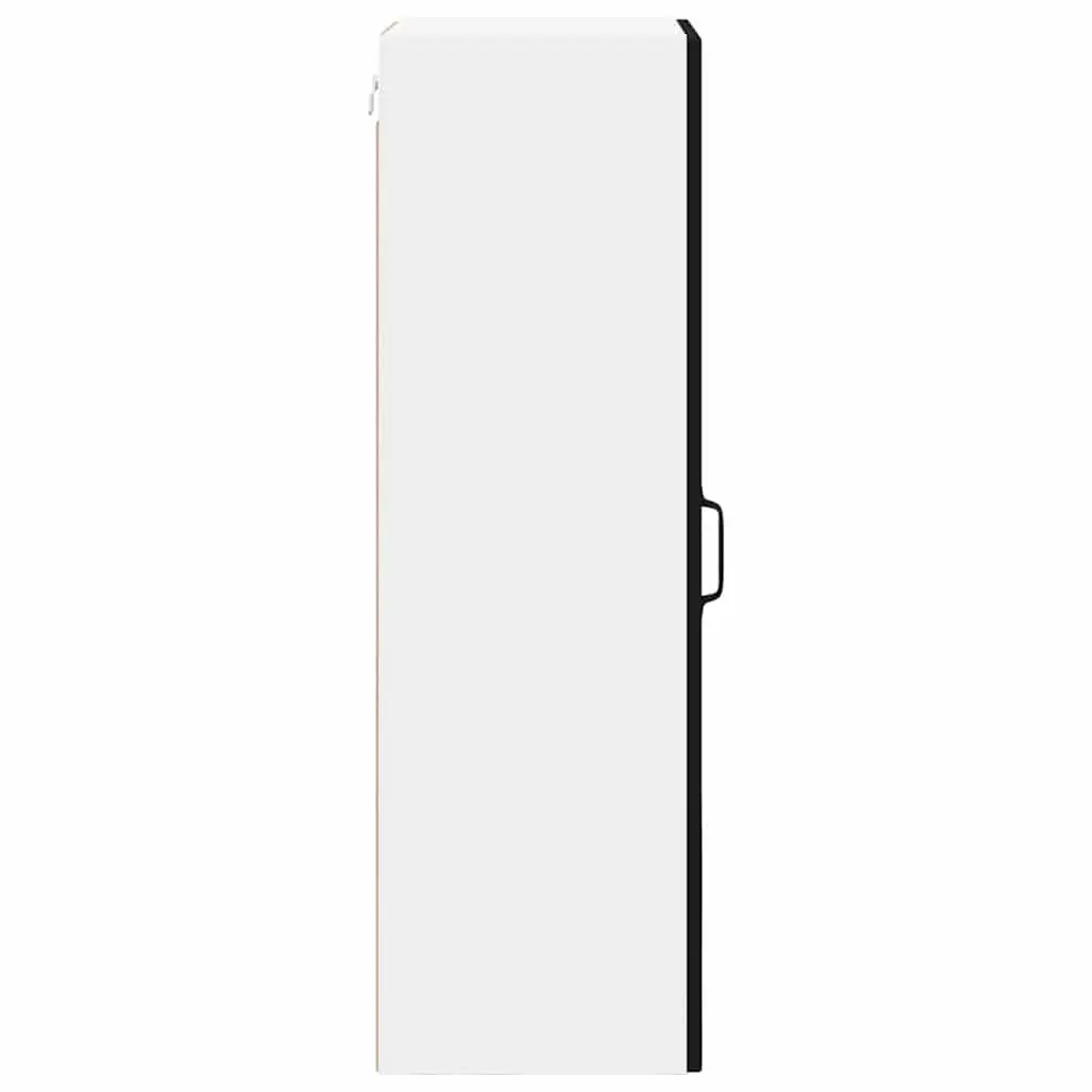 Wall Glass Cabinet Black Engineered Wood Rectangular Modern