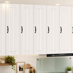 White Engineered Wood Wall Cabinet Kitchen Storage Unit 30 x 31 x 100 cm Modern