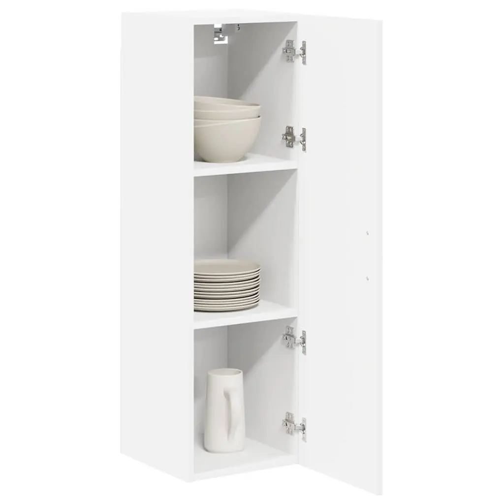 White Engineered Wood Wall Cabinet Kitchen Storage Unit 30 x 31 x 100 cm Modern