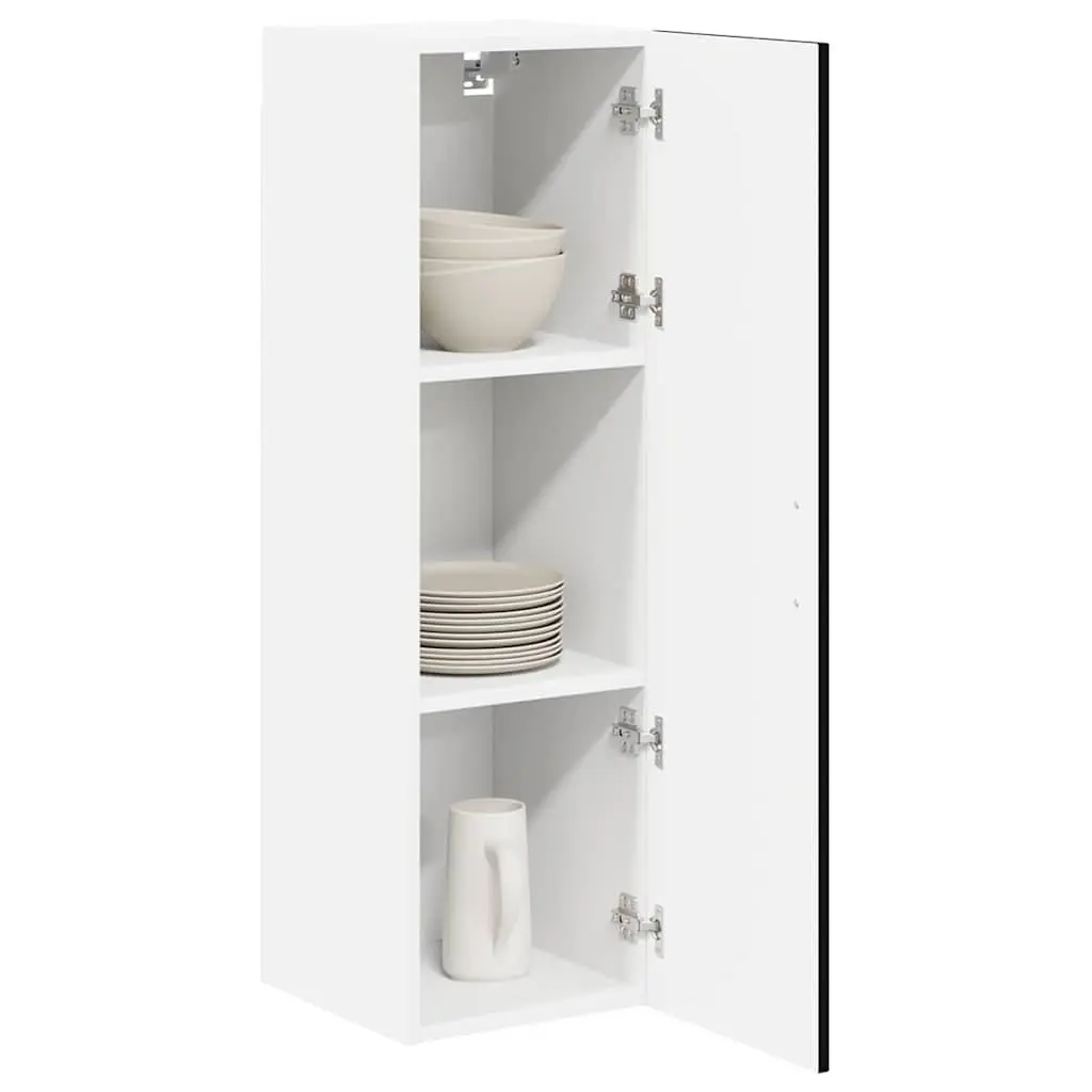 Kitchen Cabinet Black Engineered Wood Wall-Mounted 30cm Width 31cm Depth 100cm Height