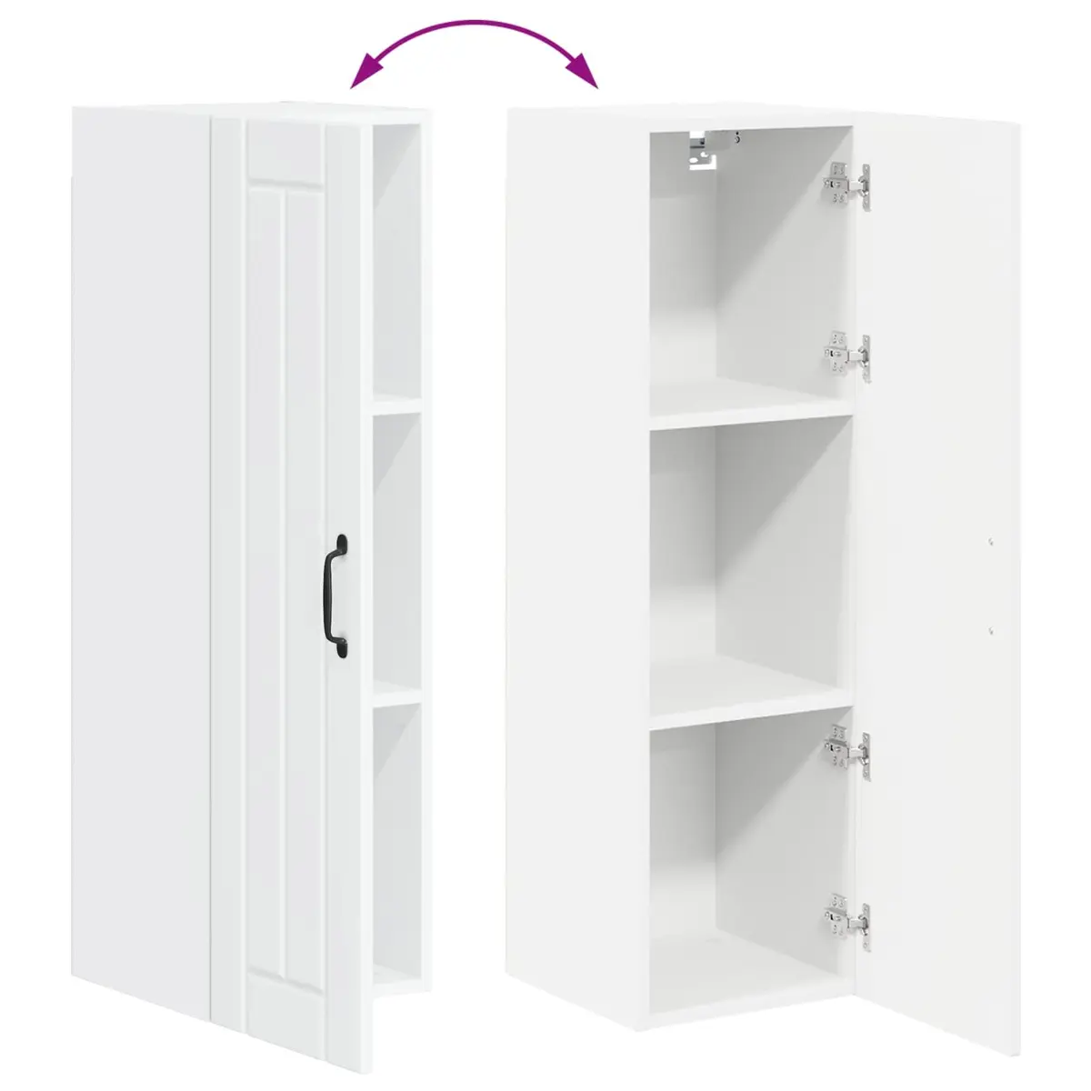 Wall Cabinet High Gloss White Modern Kitchen Storage 30 x 31 x 100 cm