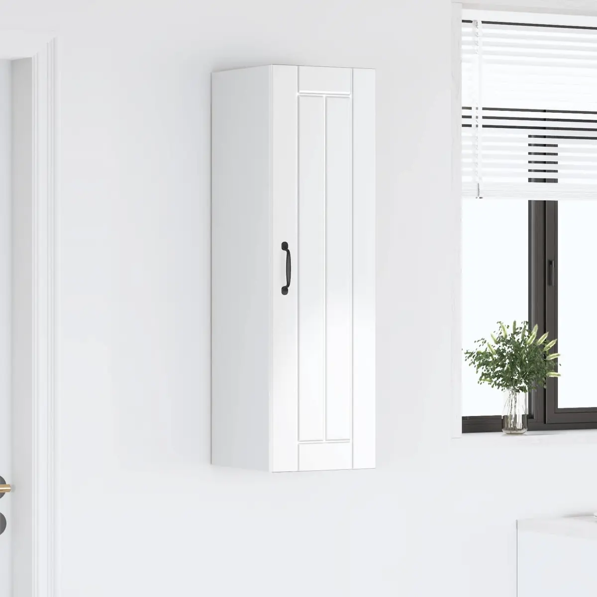 Wall Cabinet High Gloss White Modern Kitchen Storage 30 x 31 x 100 cm