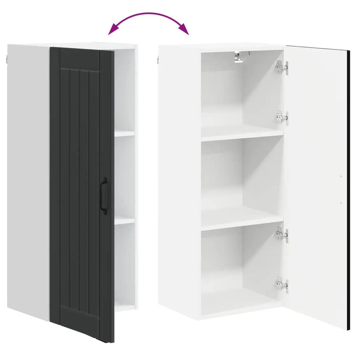 Wall Cabinet Kitchen Storage Dishwasher Panel Black Engineered Wood 40 x 31 x 100 cm