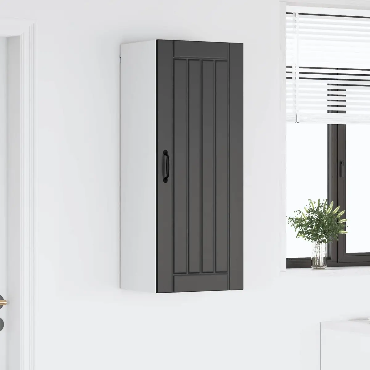 Wall Cabinet Kitchen Storage Dishwasher Panel Black Engineered Wood 40 x 31 x 100 cm