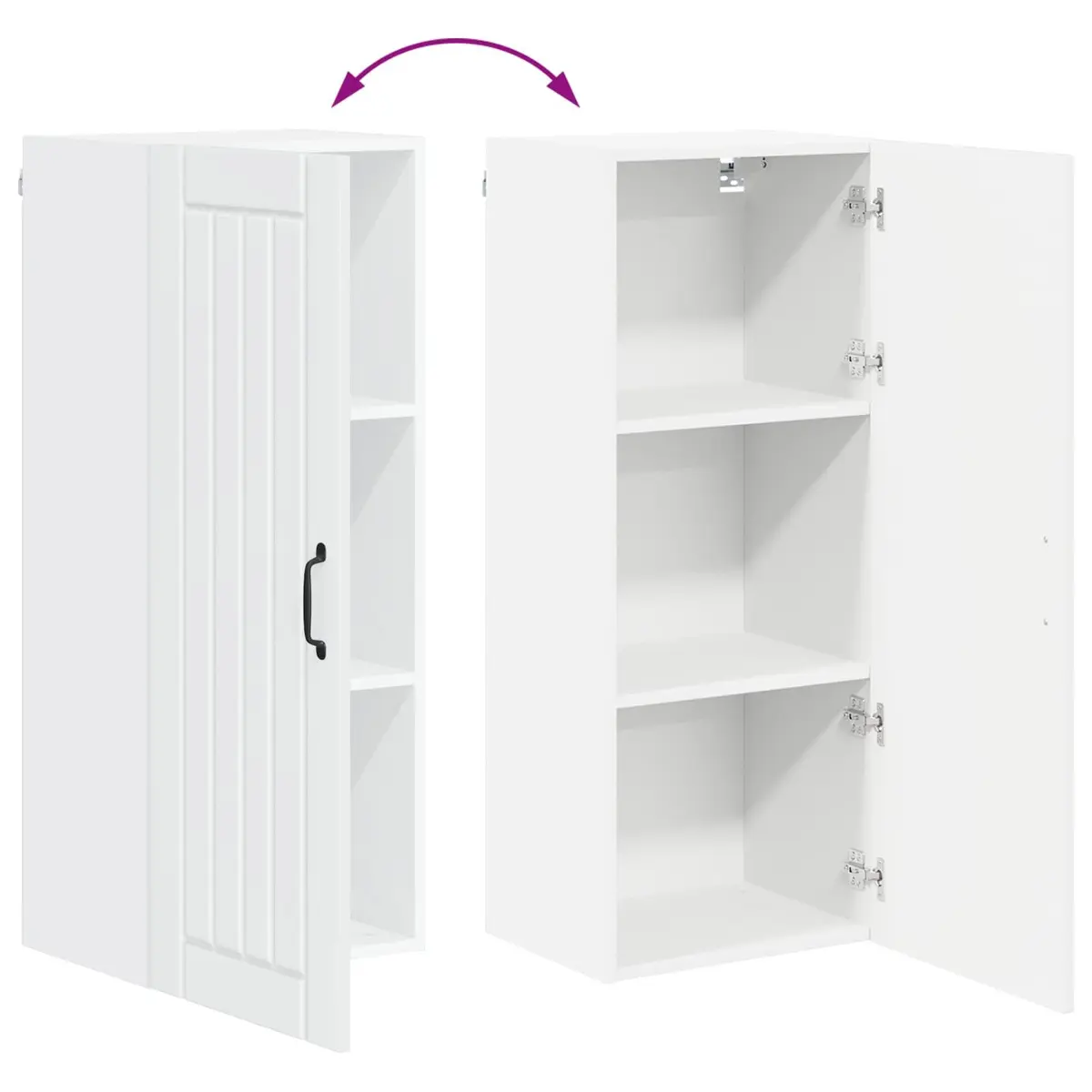 Wall Cabinet High Gloss White Modern 40 x 31 x 100 cm