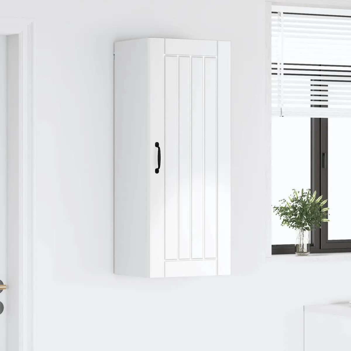 Wall Cabinet High Gloss White Modern 40 x 31 x 100 cm