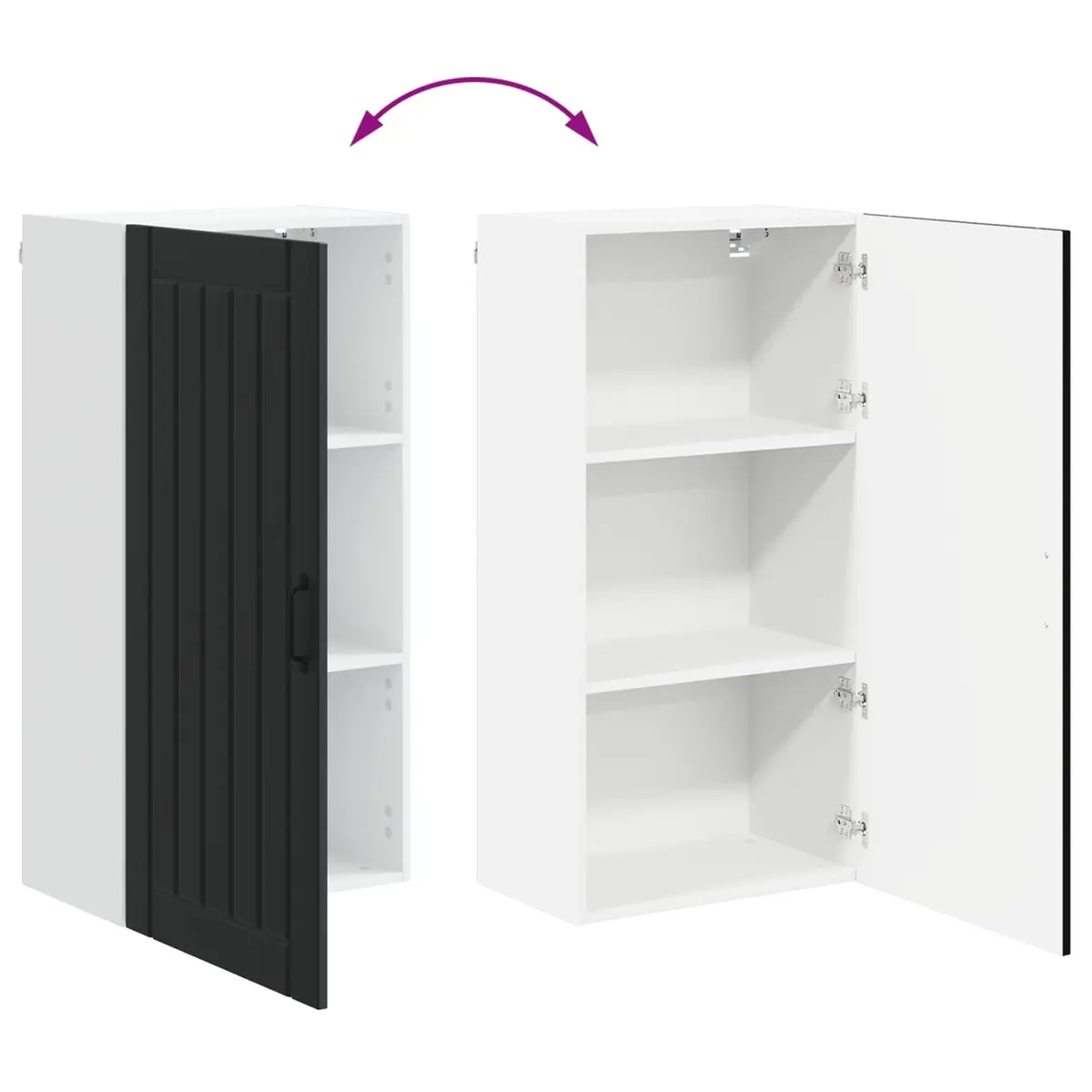 Wall Cabinet Engineered Wood Kitchen Storage Dishwasher Panel Black 50x31x100cm