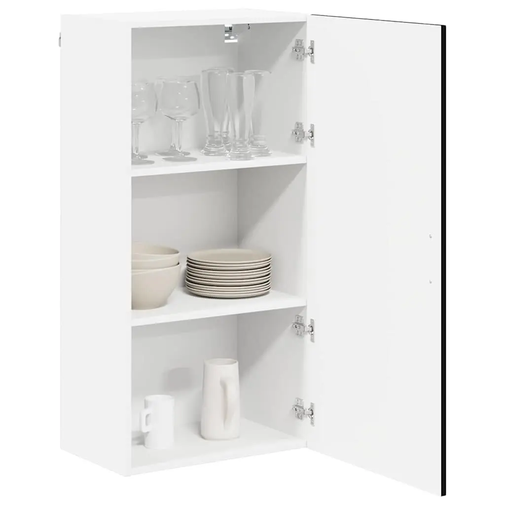 Wall Cabinet Engineered Wood Kitchen Storage Dishwasher Panel Black 50x31x100cm