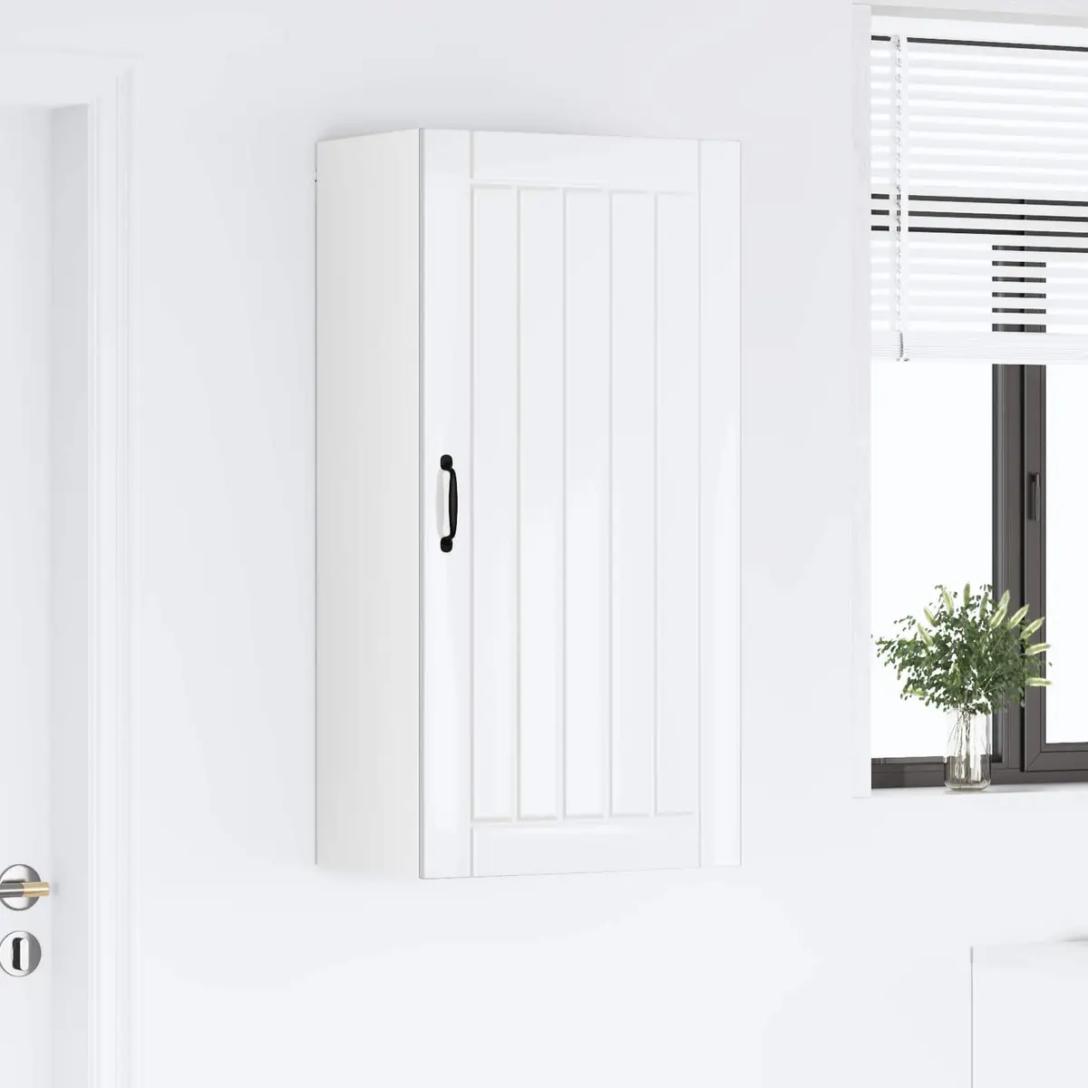 Wall Cabinet Dishwasher Panel High Gloss White Engineered Wood 50 x 31 x 100 cm