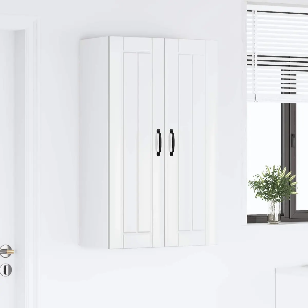 Wall Cabinet Dishwasher Panel High Gloss White 60 x 31 x 100 cm
