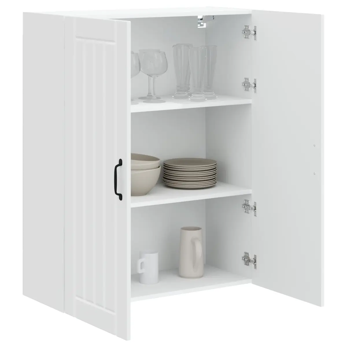 Wall Cabinet High Gloss White Kitchen Storage Engineered Wood 80 x 31 x 100 cm