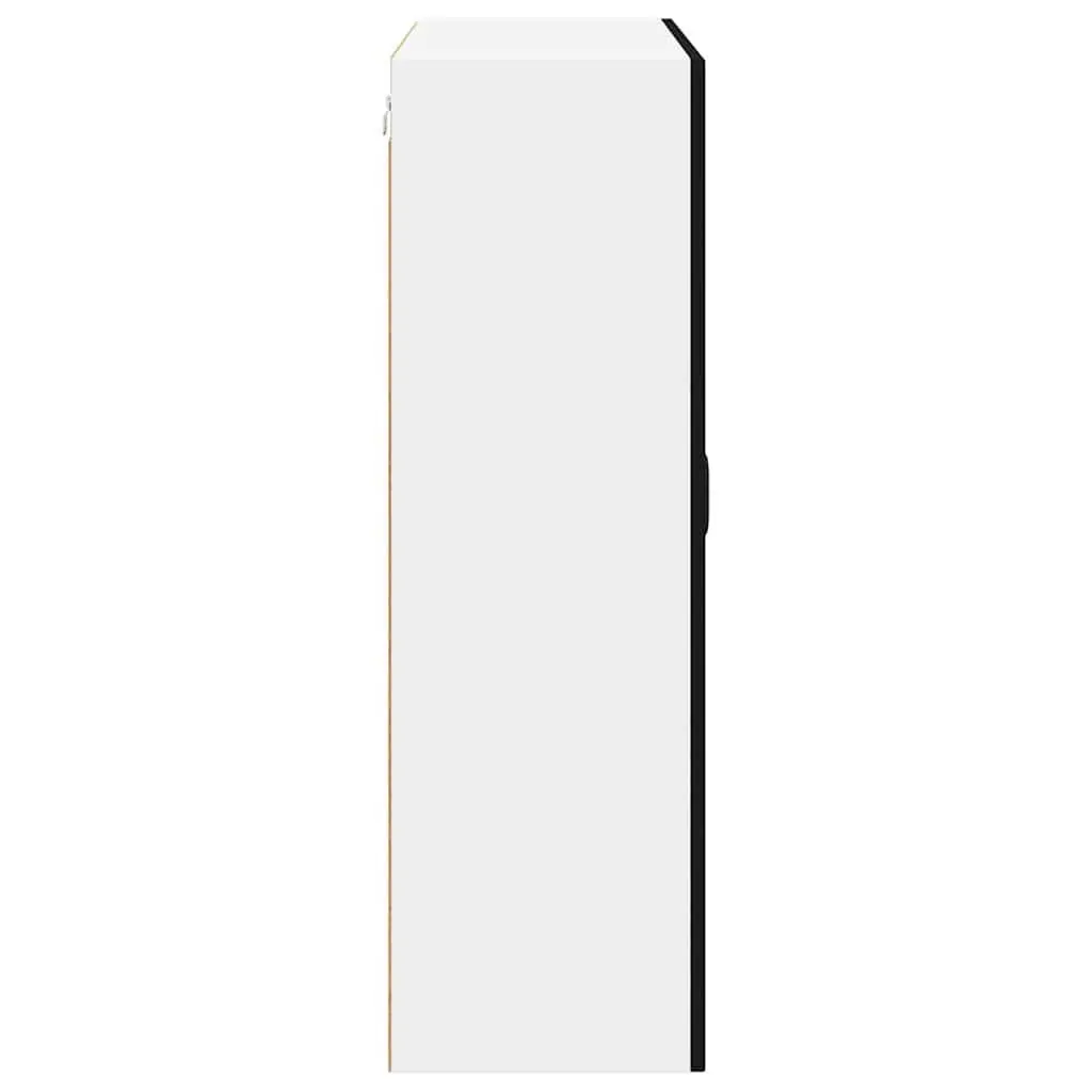 Wall Glass Cabinet Black 80 x 31 x 100 cm Kitchen Storage Engineered Wood