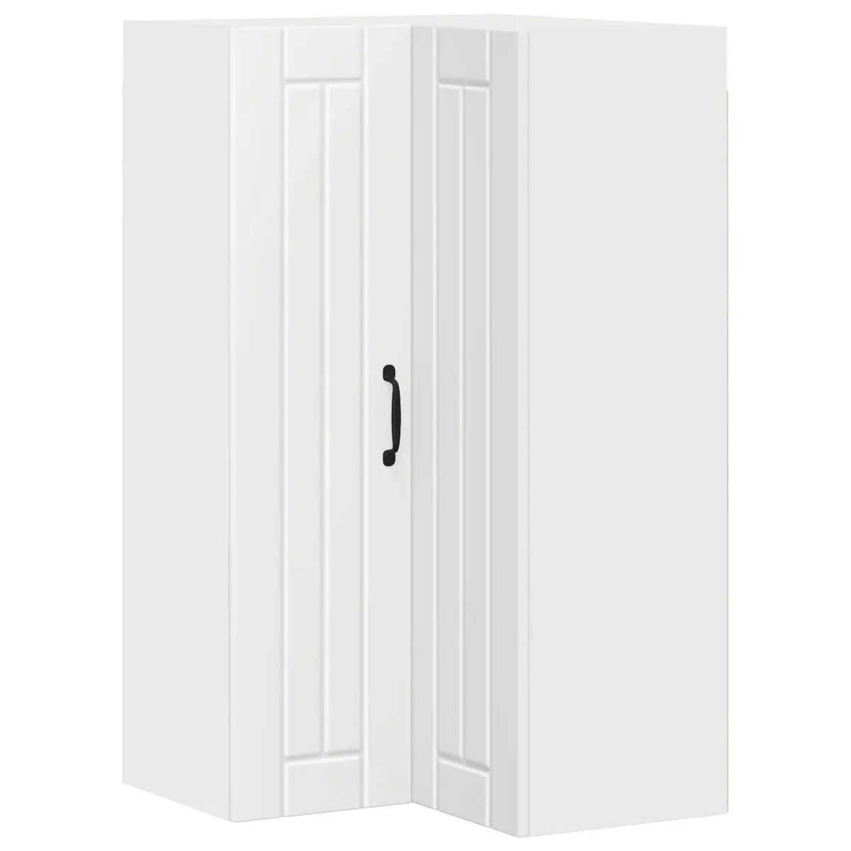 White Wooden Wall Corner Cabinet Modern 57 x 57 x 100 cm
