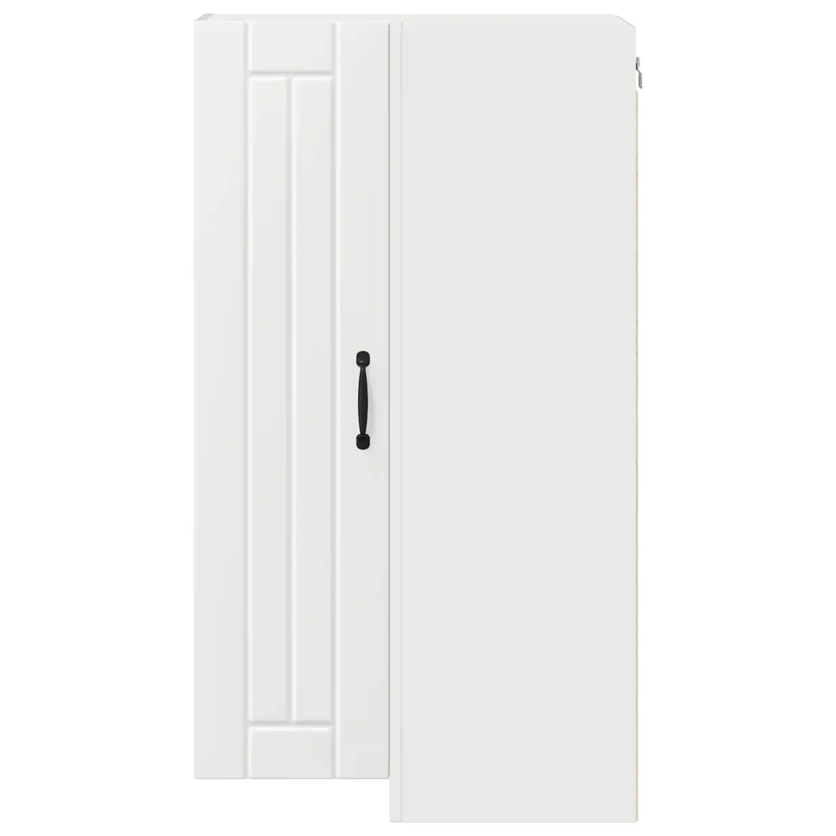White Wooden Wall Corner Cabinet Modern 57 x 57 x 100 cm