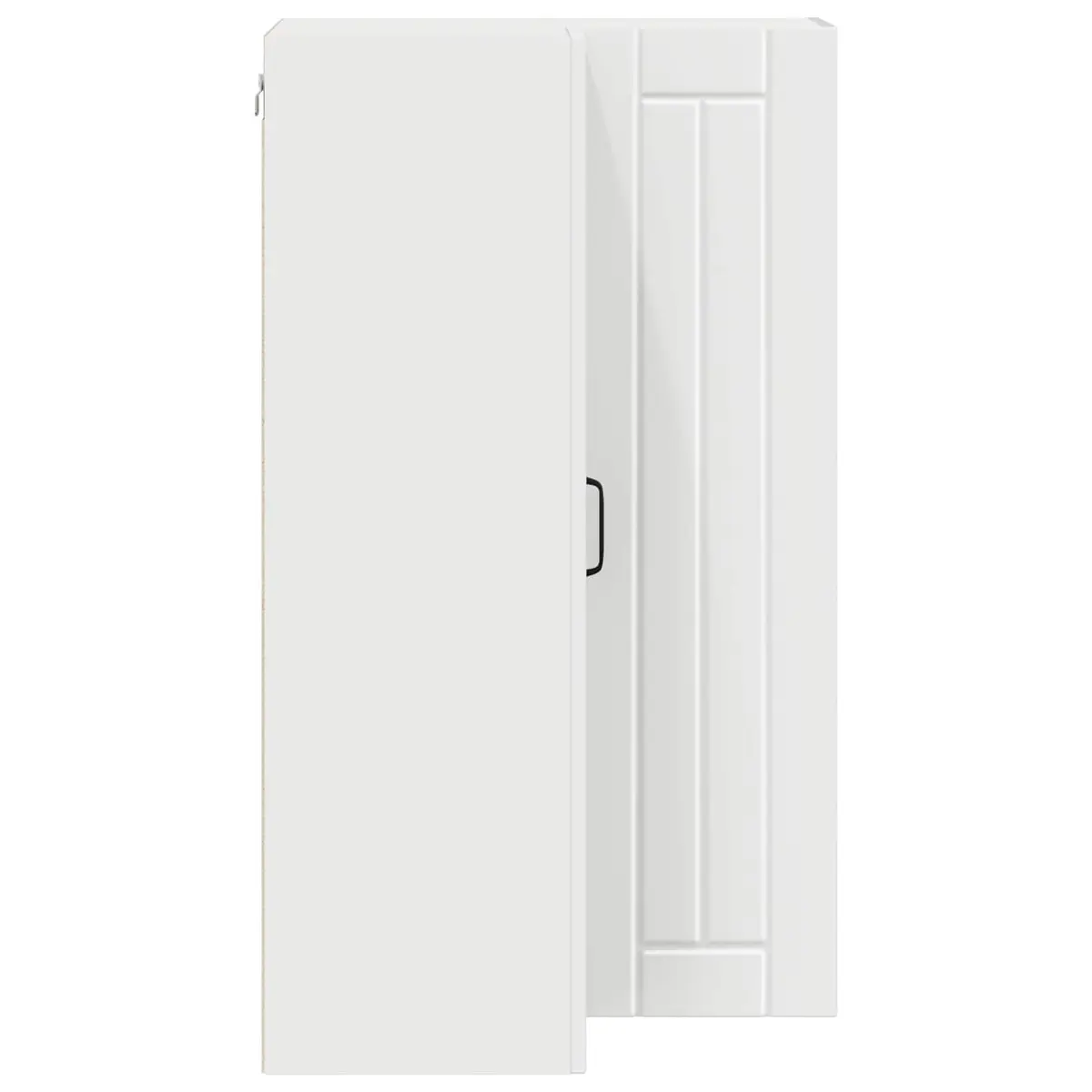 White Wooden Wall Corner Cabinet Modern 57 x 57 x 100 cm
