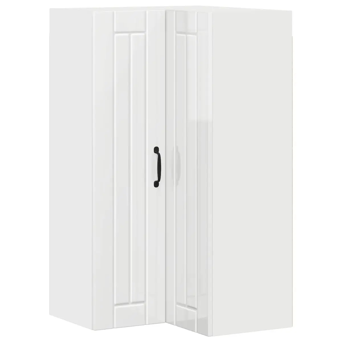 Wall Corner Cabinet Kitchen Storage Engineered Wood High Gloss White 57x57x100cm